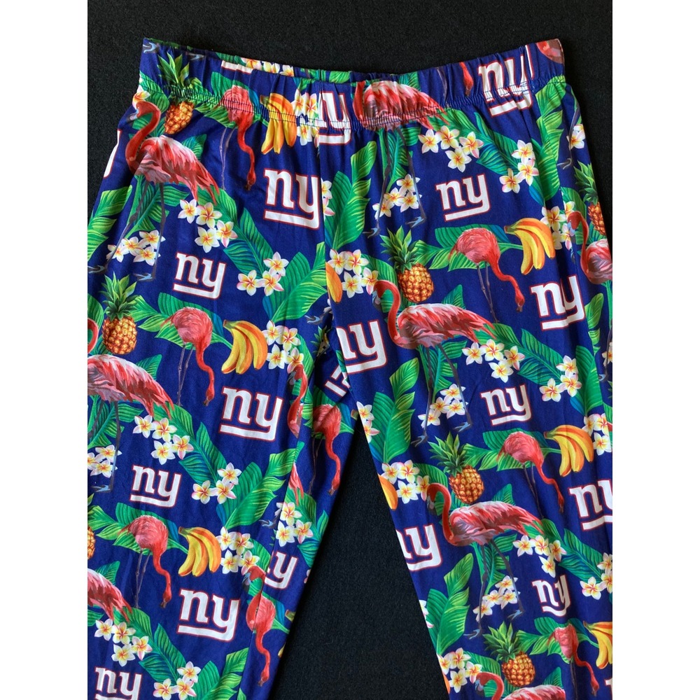 NFL Team Apparel New York Giants‎ Tropical Flamingo Pajama Pants Womens Medium